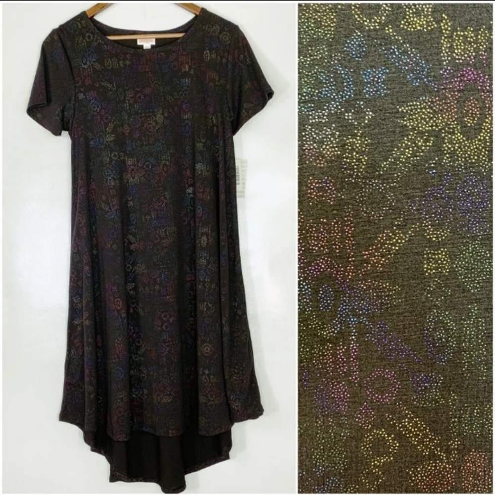 Lularoe Elegant Rainbow Dot Carly Dress